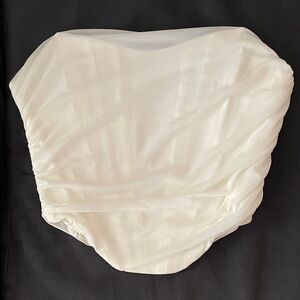 White Ruched, corset strapless top
